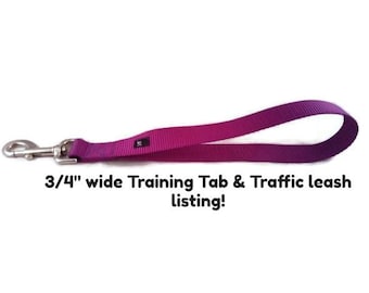 30+ color choice, 3/4" wide listing TRAFFIC LEASH & TAB solid color dog, cat, pet leash