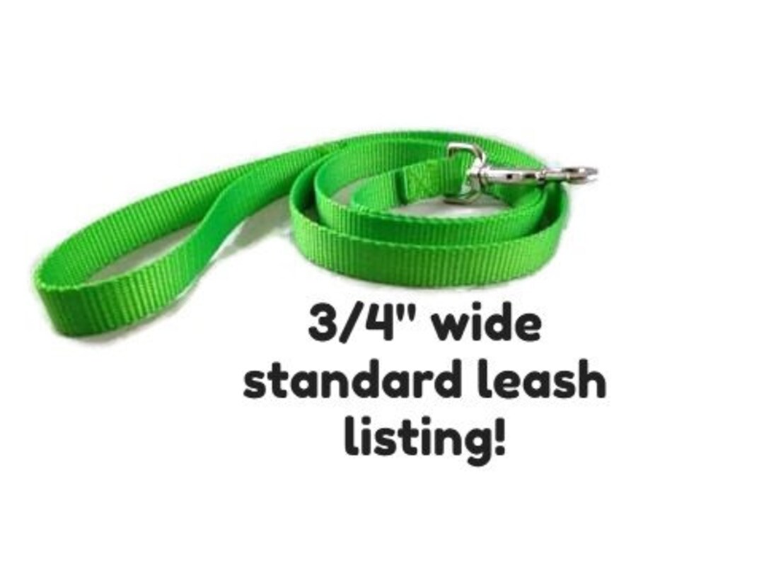 30 Color Choice, 3/4 Wide Listing STANDARD LEASH Solid Color Dog, Cat