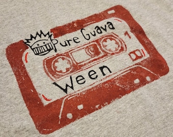 Ween Pure Guava Cassette New Design classic album block print concert shirt lino print, boognish Cassette Tape Indie rock 90s