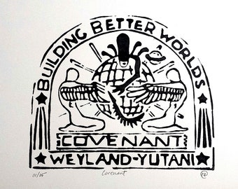 Alien Xenomorph - Covenant Lino Print Patch, Weyland Yutani Limited Edition now 02 of 05