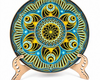 Laser Cut Mandala, Hand Made Painted Wall Art