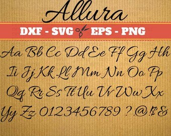 Allura Monogram Svg Font; Svg, Dxf, Eps, Png; Digital Monogram, Calligraphy Script, Cursive Svg Font, font svg, Cricut, vector files