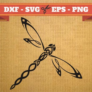Arquivos SVG de libélula para cricut - Animal dxf, silhueta cricut, libélula dxf, vetor de camafeu de silhueta, arquivo Svg, Dxf, EPS, PNG para cnc