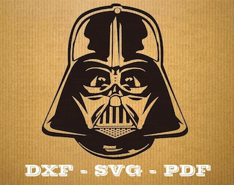 Star Wars Svg Files Format .dxf helmet darth vader. CNC cutting file - Cricut - Vector vinyl - DXF SVG Pdf file, star wars svg