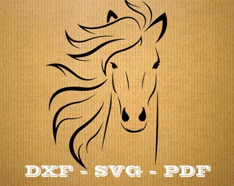 Horse DXF SVG Cnc files - digital cutting file, clipart, cricut, vector, vector, DXF files, cnc, vinyl, laser Silhouette