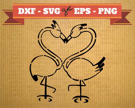 Flamingo Dxf Svg Cnc Files Love Digital Cutting File Etsy
