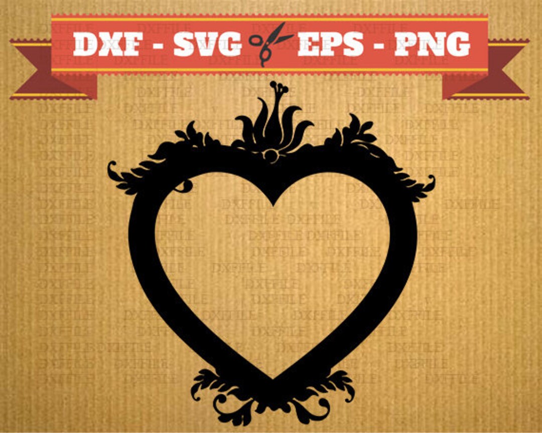 Heart Floral Frame SVG Files for Cricut - Frame Dxf, Silhouette Cricut ...