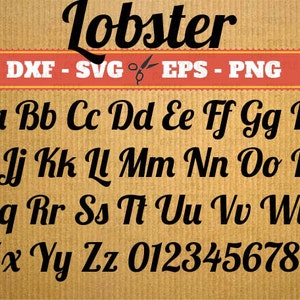 Lobster Script Monogramme Svg Font; Svg, Dxf, Eps, Png; Digital Monogramme, Calligraphie Script, Cursive Svg Font, Cricut, Cut File