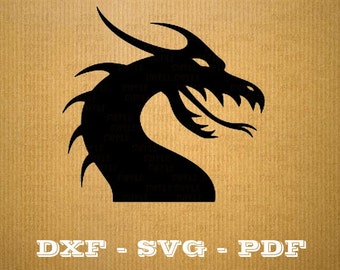 Dragon SVG fire vector files for cricut, Dragon cutting files, clipart dragon, DXF files dragon, silhouette dragon, svg dragon