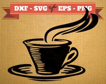 Coffee SVG files for silhouette Cameo and Cricut, Coffee and Tea Cup Svg, Png, Dfx, Eps,  Svg,  Svg, Coffee DXF Silhoutte Studio Cricut