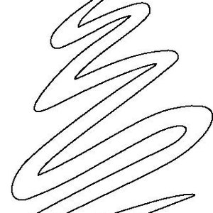 Puede incluir: Ilustraci&oacute;n minimalista en blanco y negro de un &aacute;rbol de Navidad. El &aacute;rbol est&aacute; formado por una l&iacute;nea continua y ondulada, coronada por una estrella de cinco puntas. El dise&ntilde;o es sencillo y moderno, adecuado para manualidades y decoraciones navide&ntilde;as.