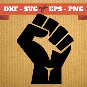 Poing levé SVG revolution fichier vectoriel pour cricut, Poing levé cutting files, clipart revolution DXF files Poing levé, silhouette poing