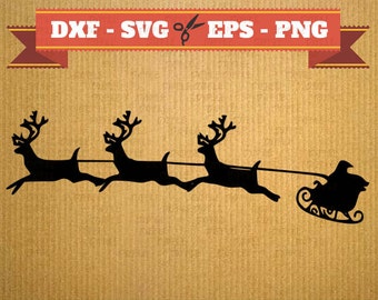 Santa SVG Christmas vector files for cricut, Santa cutting files, clipart santa, DXF files christmas, silhouette sled, svg sled