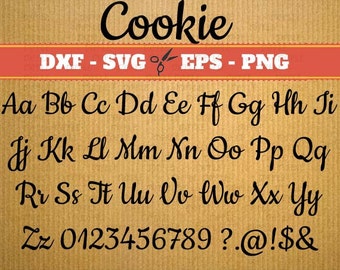 COOKIE Script SVG, Handwriting Font, Retro Script Monogram Svg, Dxf, Eps, Png; Fancy Script, Cursive SVG Font, Silhouette Files, Cricut