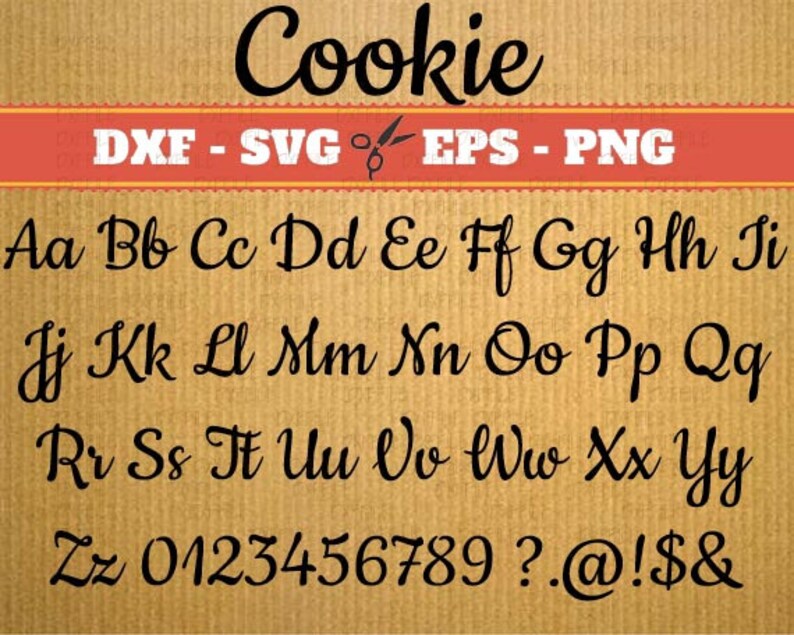 COOKIE Script SVG Handwriting Font Svg Dxf Eps Png Fancy Etsy