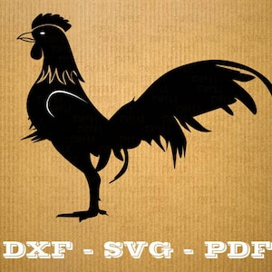 Format .dxf Coq fr- CNC découpe fichier - vectoriel vinyle - fichier DXF SVG Pdf - Cricut