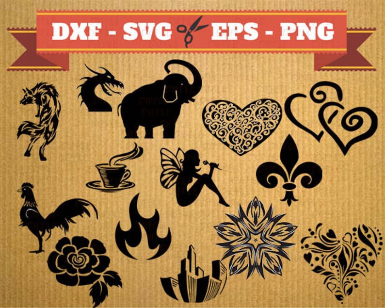 SVG bundle 50 files cutting file Dxf Bundle Vector vinyl DXF SVG Eps file Cricut Cameo Laser Cut Cnc Scrapbooking image 2