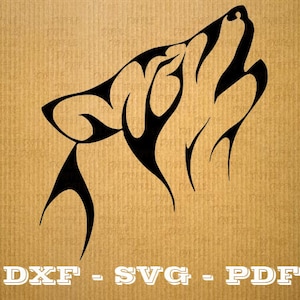 Arquivos vetoriais SVG de lobo para cricut, arquivos de corte de animais, clipart lobo, arquivos DXF lobo, silhueta tribal, lobo svg