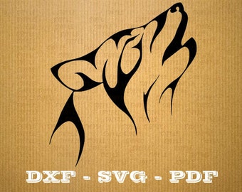 Wolf SVG vector files for cricut, animal cutting files, clipart wolf, DXF files wolf, silhouette tribal, svg wolf