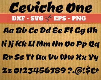 Ceviche One Script Monogram Svg Font; Svg, Dxf, Eps, Png; Digital Monogram, Calligraphy Script, Cursive Svg Font, Silhouette, Cricut