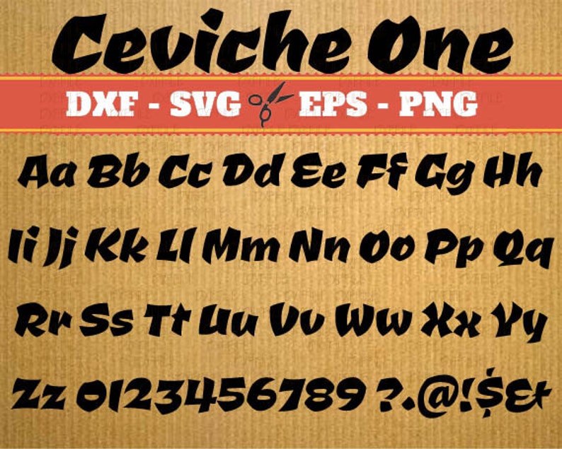 Ceviche One Script Monogramme Svg Font Svg Dxf Eps Png - Etsy France