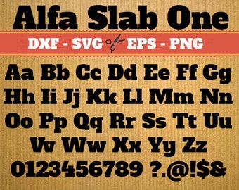 Alfa Slab One Script Monogram Svg Font; Svg, Dxf, Eps, Png; Digital Monogram, Calligraphy Script, Cursive Svg Font, Silhouette, Cut File