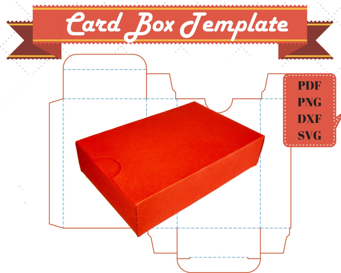 Card Box Template Printable Pdf Png Svg Dxf Digital Downloads Patern - Etsy