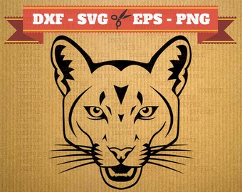 Cougar SVG - animal vector - cougar files - animal logo - cougar dxf - felin cricut - cougar silhouette - animal wall art - laser cut file