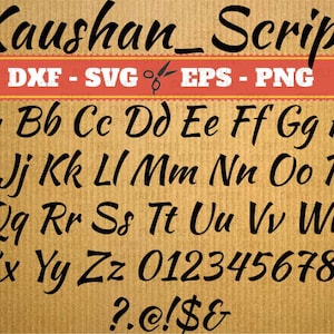 Kaushan Script Monogramme Svg Font; Svg, Dxf, Eps, Png; Digital Monogramme, Calligraphie Script, Cursive Svg Font, Cricut, Cut File