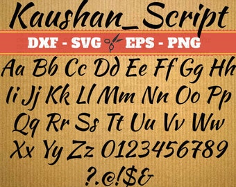 Kaushan Script Monogram Svg Font; Svg, Dxf, Eps, Png; Digital Monogram, Calligraphy Script, Cursive Svg Font, Silhouette, Cricut, Cut File