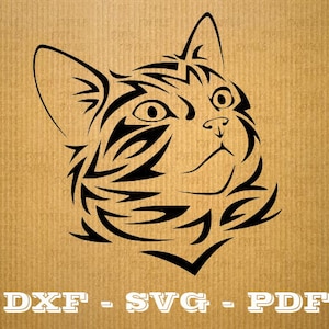 Fichier DXF Chat Silhouette Svg, Png, Dxf chat , cricut clipart, vecteur, chat Silhouette decoupe laser, découpe numerique