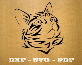 Datei DXF Katze Silhouette svg, Png, Dxf Katze, cricut Clipart, Vektor, Katze Silhouette Laserschneiden, digitales Schneiden