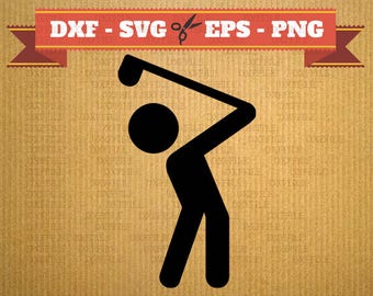 Golf SVG fichier vectoriel pour cricut, fichiers de découpe Golfman, clipart golf, DXF fichiers golf de golf homme, silhouette Golfs, svg, fichier de coupe