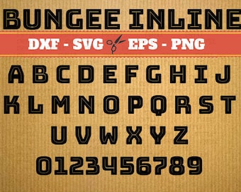 Bungee Inline Script Monogram Svg Font; Svg, Dxf, Eps, Png; Digital Monogram, Calligraphy Script, Cursive Svg Font, Cricut, Cut File