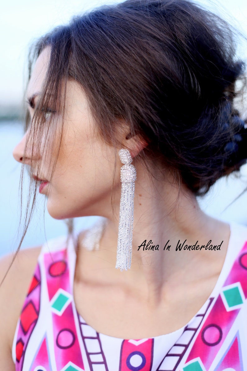 Bridal Earrings Chandelier Wedding Earrings Bridesmaid Earrings Silver