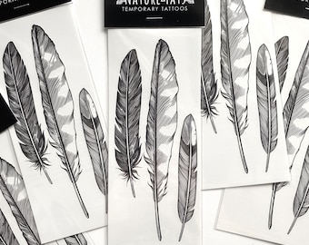 COKOHAPPY 10 Sheets Tiny Temporary Tattoo Feather Bird for Men Women