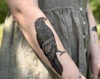 Raven Temporary Tattoo