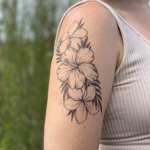 Minimalist Wildflower Temporary Tattoos Botanical Tattoos 