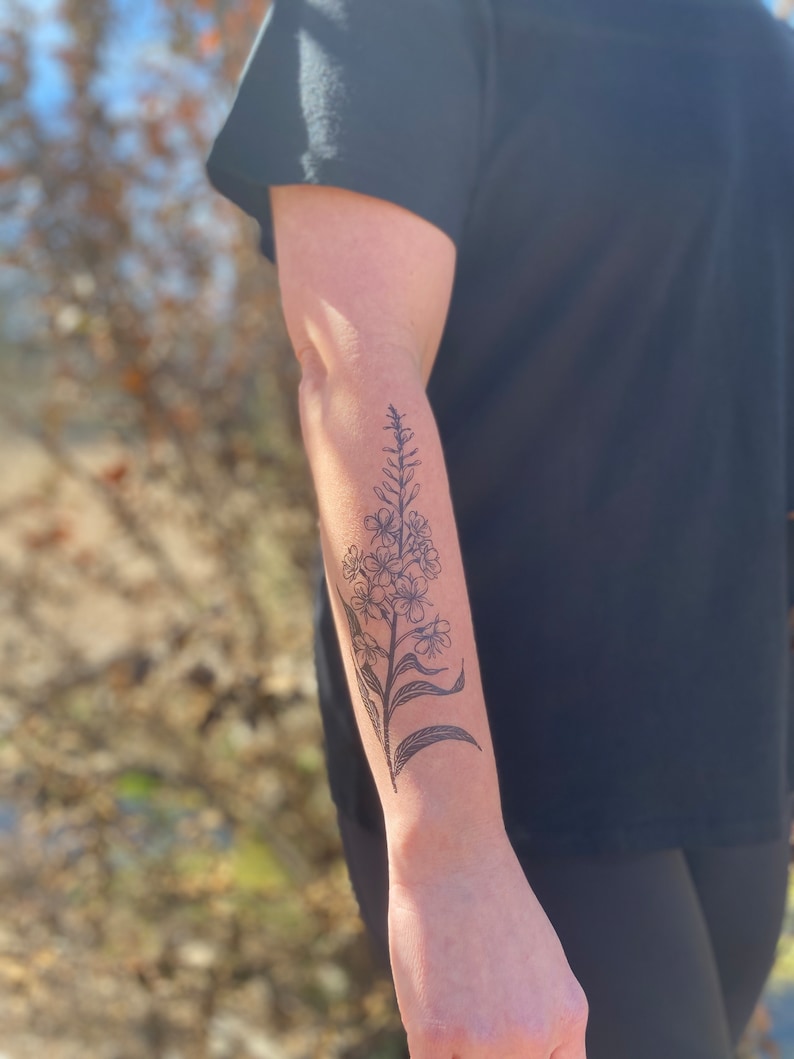 NatureTats Fireweed Flower Temporary Tattoo