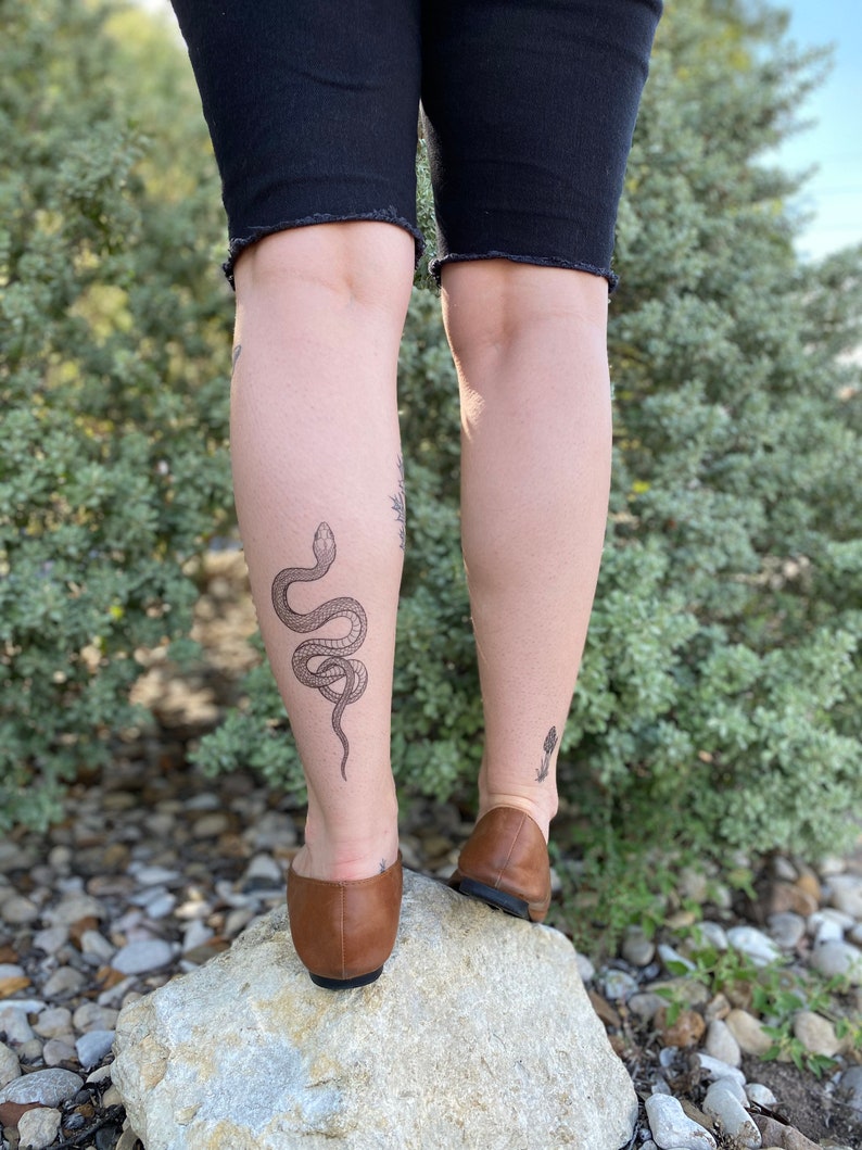 Garden Snake Temporary Tattoo Garter Snake Original Etsy