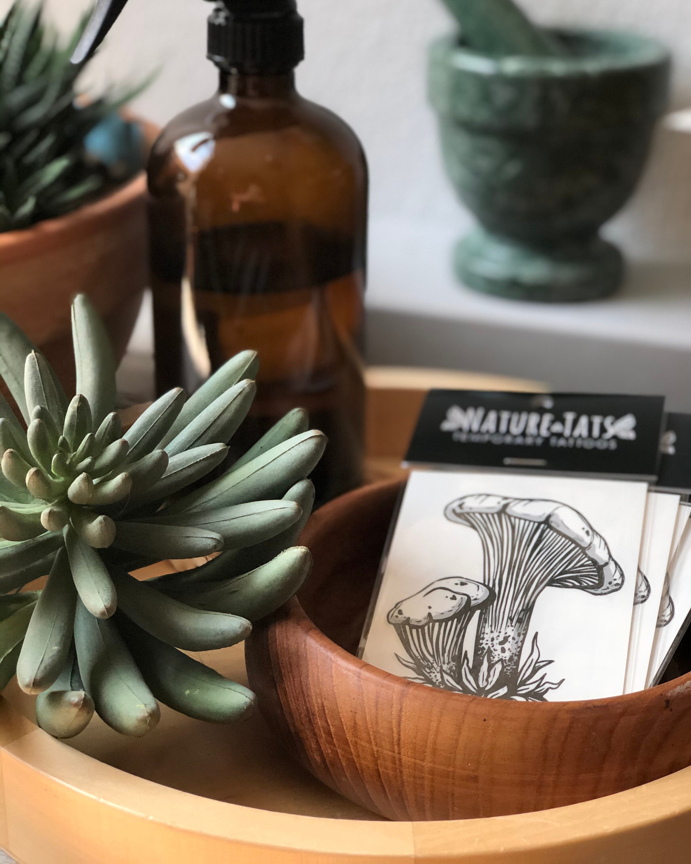 Chanterelle Mushroom Temporary Tattoo Black Line Tattoo Wild Etsy