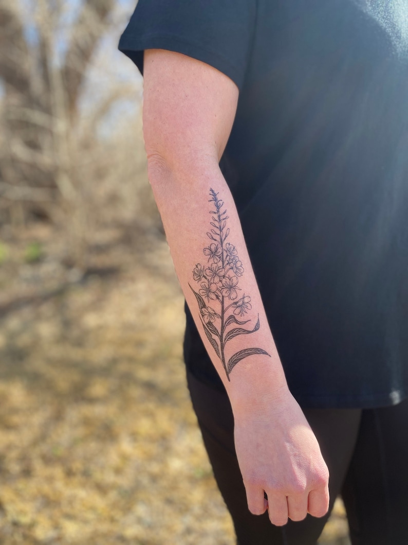 NatureTats Fireweed Flower Temporary Tattoo - Thumbnail 5