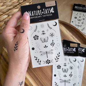 Tiny Wonders Temporary Tattoo Set, Sun Moon Tattoo, Finger Tattoos, Ear Tattoo, Face Tattoo, Tattoo Sheet Gift