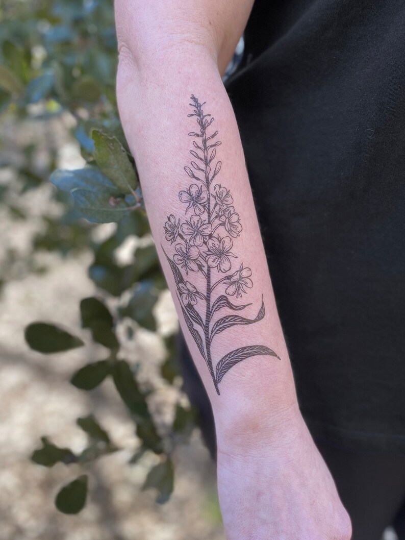 NatureTats Fireweed Flower Temporary Tattoo - Thumbnail 4
