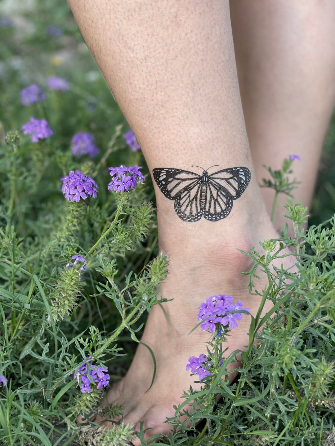 Butterfly White Ink Tattoo
