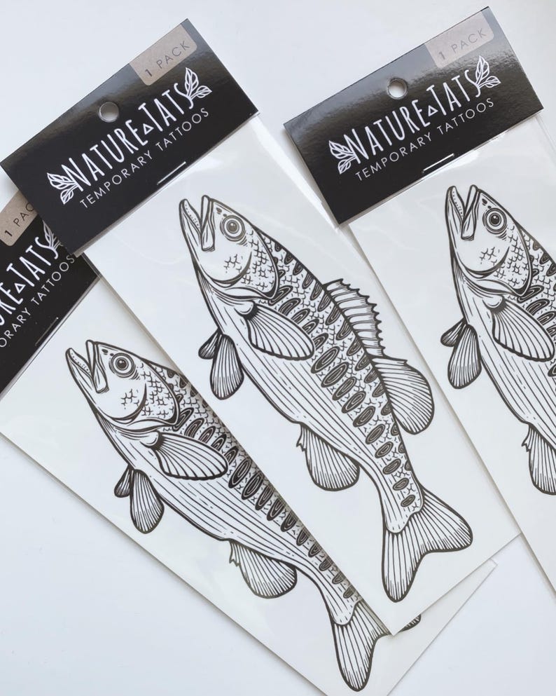 NatureTats Guadalupe Bass Temporary Tattoo
