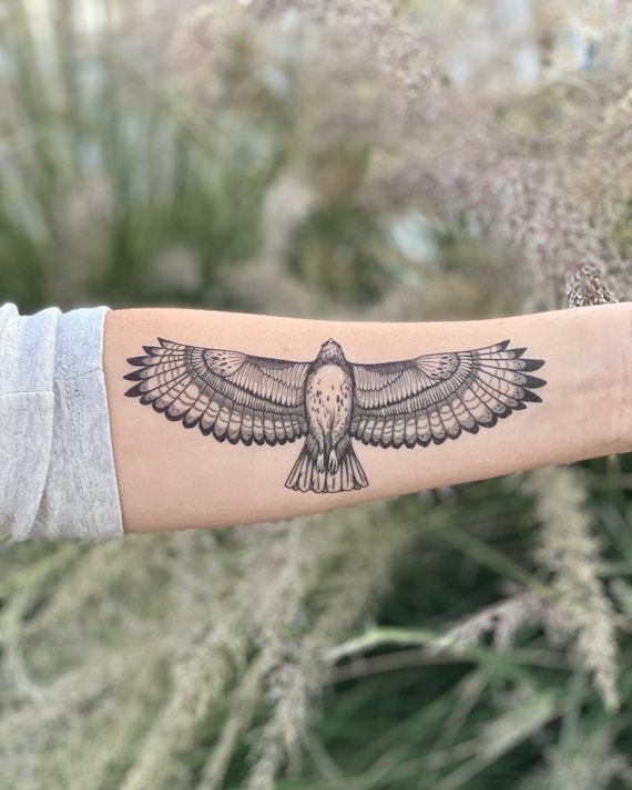 Waterproof Temporary Tattoo Sticker Large Size Cool Eagle Hawk Falcon Arm  Tatoo Water Transfer Fake Flash Tatto For Man Women - Temporary Tattoos -  AliExpress