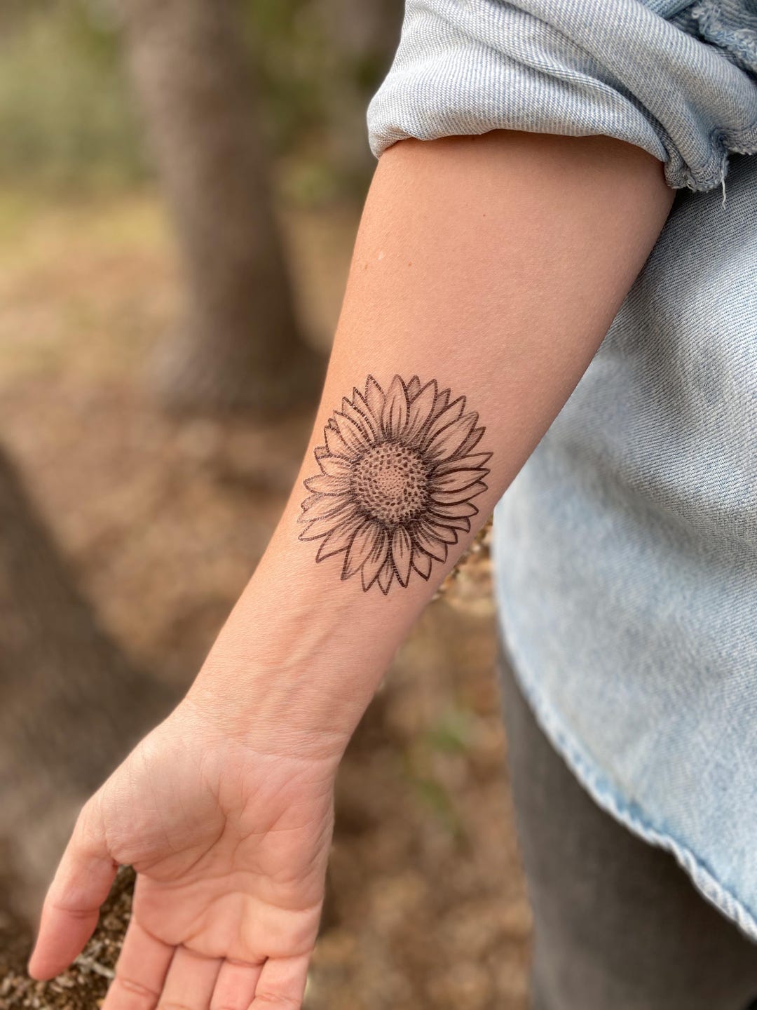 Sunflower Temporary Tattoos (A6 Sheet) by Rosie Wonders main image 1