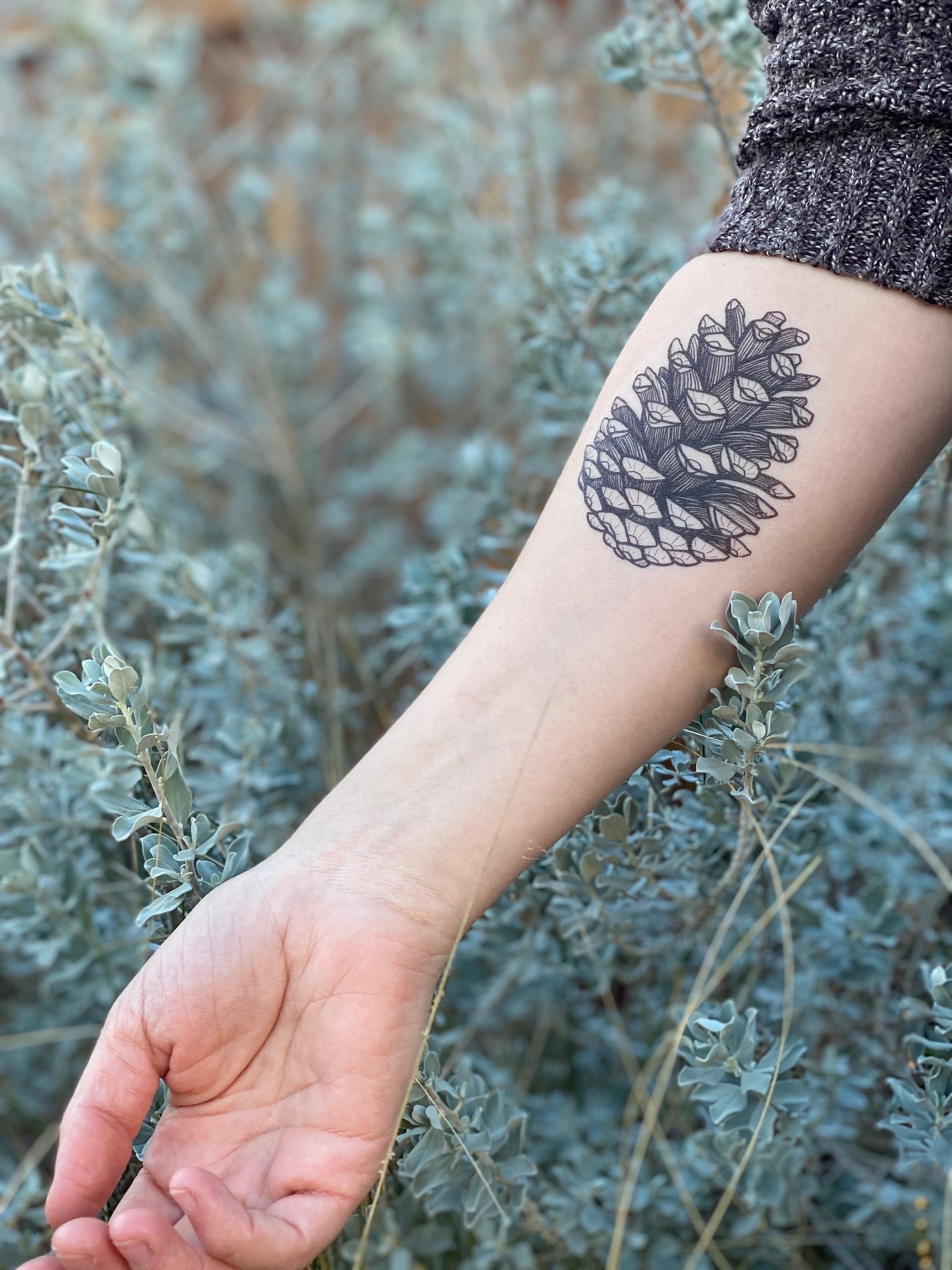 Evergreen Winter Semi-Permanent Tattoo. Lasts 1-2 weeks. Painless and easy  to apply. Organic ink. Browse more or create your own. | Inkbox™ |  Semi-Permanent Tattoos