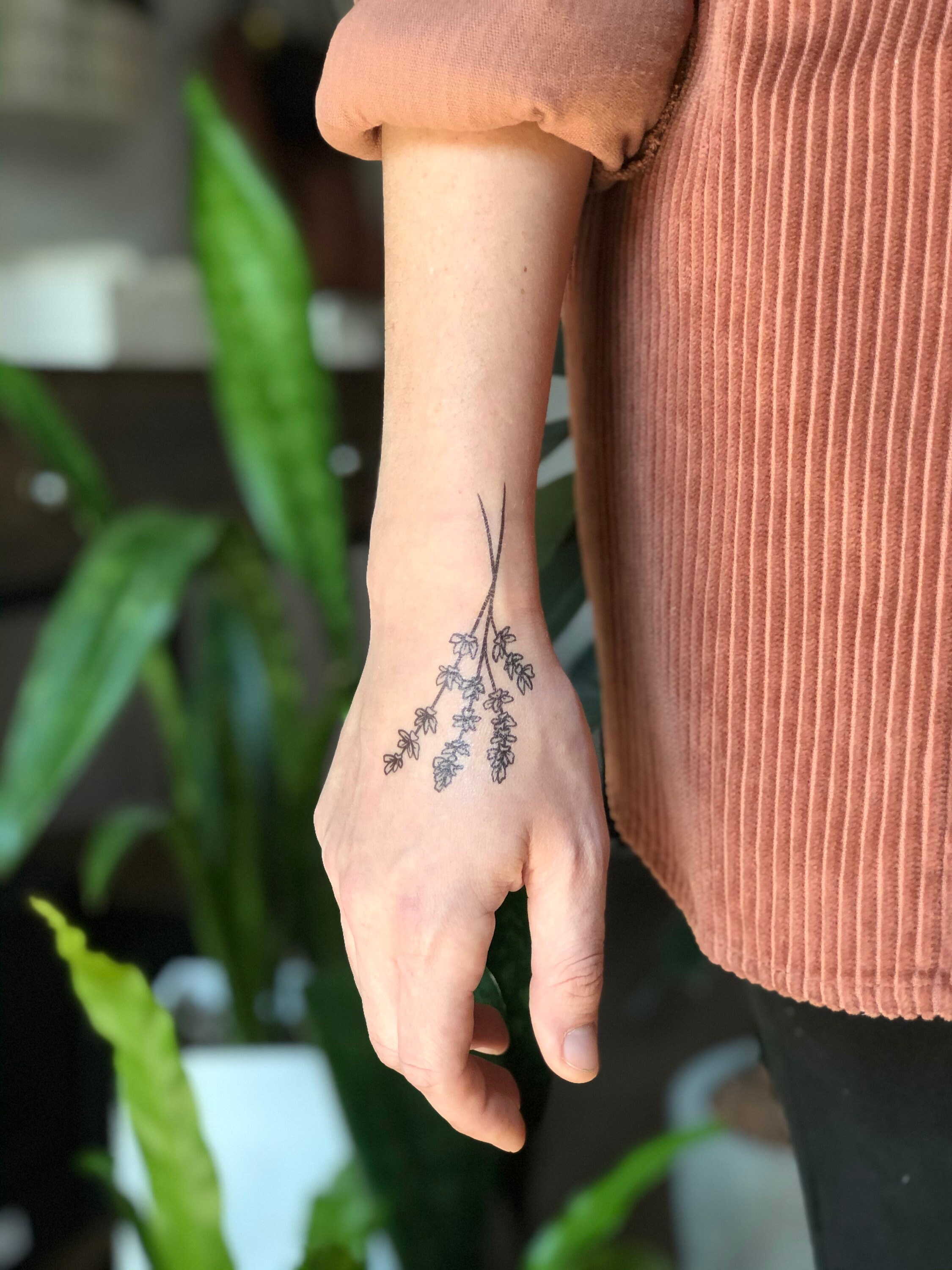 Lavendel Zweige temporäre Tattoo Sammlung von 2 schwarze Etsy